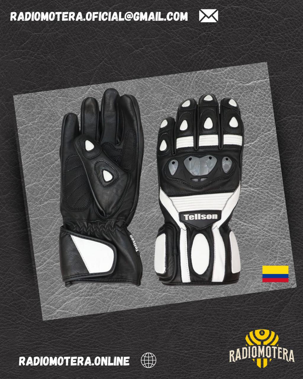 Guantes en cuero doble color